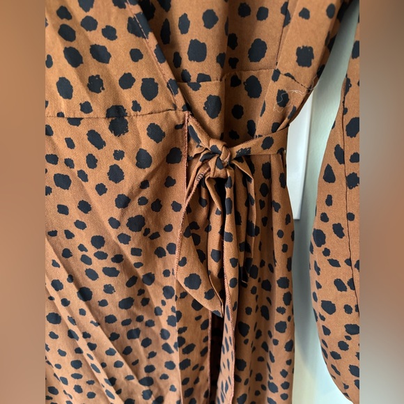 SHEIN Animals Prink Brown Wrap Dress Size Large - Picture 3 of 7